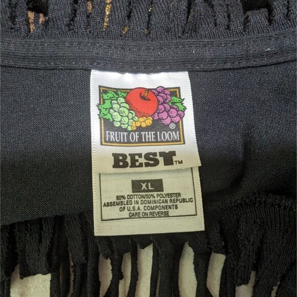 Fruit of the Loom BEST‎ Vintage Eqypt black T Shirt with Fringe and Beads - Picture 10 of 12